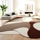 Handcrafted Brown Organic Abstract Living Room Rug